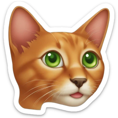  red cat of the Somali breed with green eyes sticker