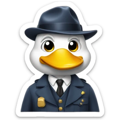 mignon canard detective sticker