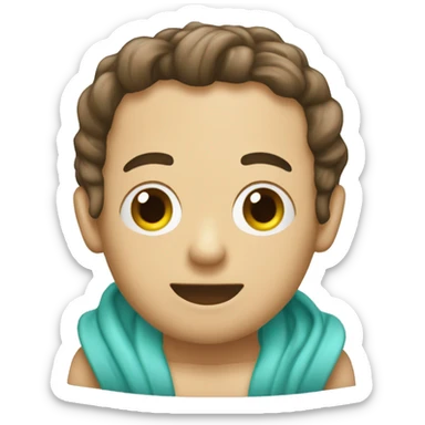 toalla de baño arriba de la cabeza sticker