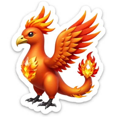Pokemon legendary laranja and red crystal moltres sticker