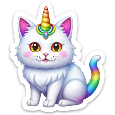 rainbow cat with horn sticker