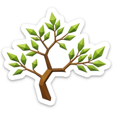low poly branch white godly   sticker