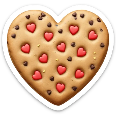 Heart cookie with chips with glitter sticker