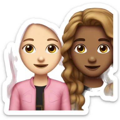 jj may bank proposing to a girl with long brown hair wearing pink and has hair like sabrina carpenter but brown sticker