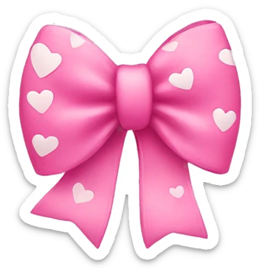 pink bow with hearts sticker