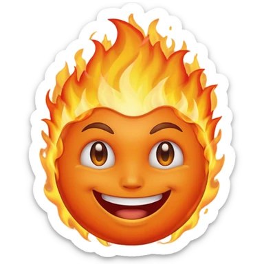 Make it look like a normal emoji just with burning head🙂🔥 sticker