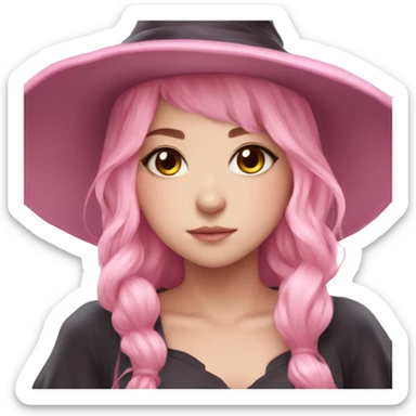 Anime realistic Pink witch cute and pretty sticker