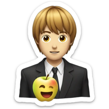 Light Yagami avec pomme sticker