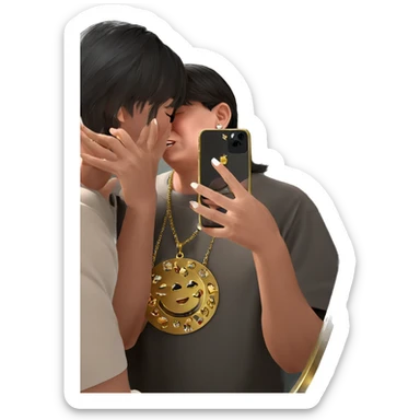 selfie with jewelry reflection sticker