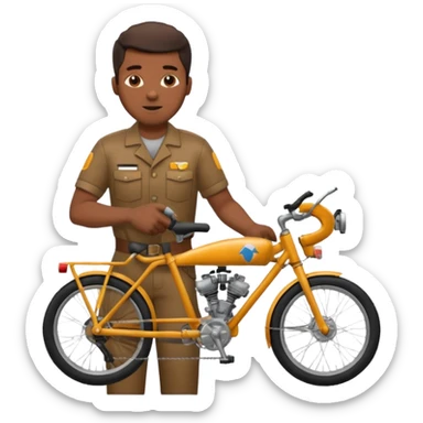 black man Bike Repair Mechanic sticker