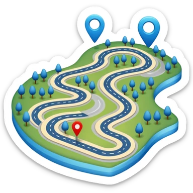 create a realistic emoji showing a logistic route sticker