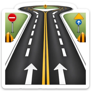 A ROAD WHERE YOU CAN TURN LEFT OR RIGHT sticker