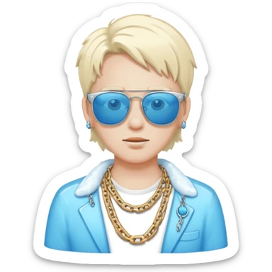 🥶 with chain and sungalsses sticker