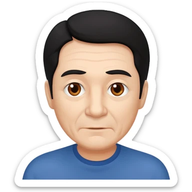 older man with dark black hair sticker