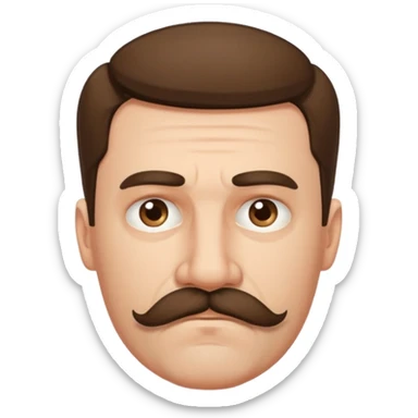  sad 35 years old father with mustache  sticker