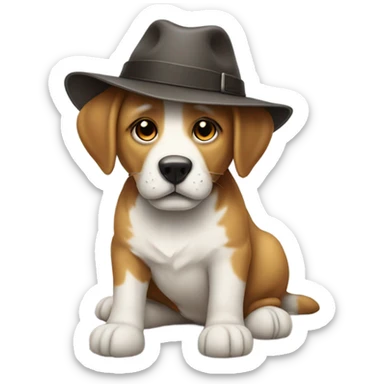Cane che indossa un cappello sticker