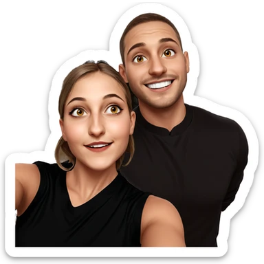 smiling couple selfie moment sticker