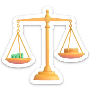 balance scale with euro symbols in both plates sticker