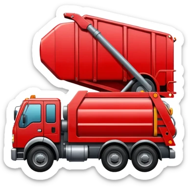 garbage truck red sticker
