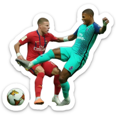 mbappe with vinicius hitting ter stegen sticker
