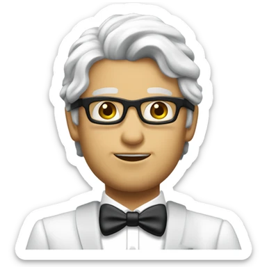 Uomo elegante con pelle chiara, vestito blu e capelli neri sticker