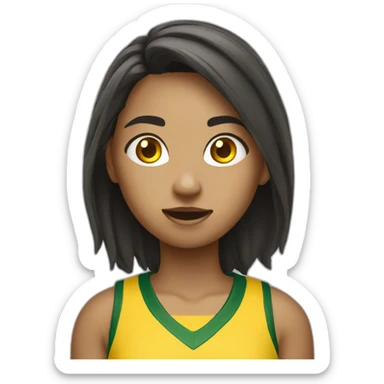 Teenage girl handball yellow jersey shooting  sticker