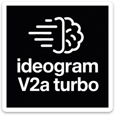 recreate this logo with text of "ideogram V2a turbo", MAKE IT FIT IN SQAURE  sticker