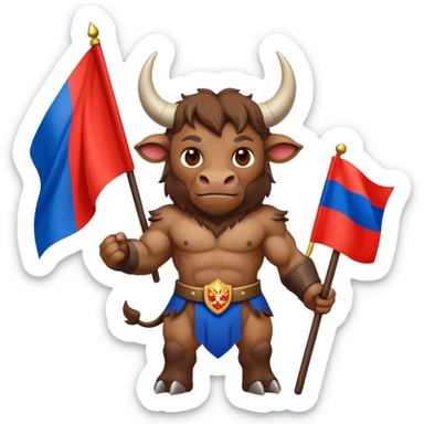 minotaur with russian flag sticker