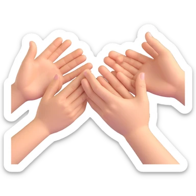 yellow emoji style Realistic hands clapping, joyful celebration, focus on hands, motion blur, bright background sticker