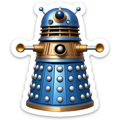 dalek silver and blue and bronze sticker