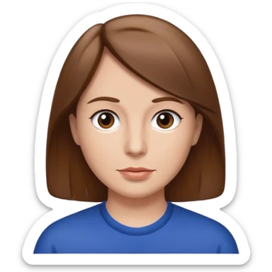 Terry Coldwell with brown hair sticker