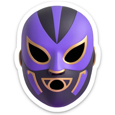 black and lavender luchador mask sticker