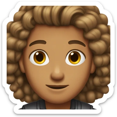 slick back brown hair tan skin sticker