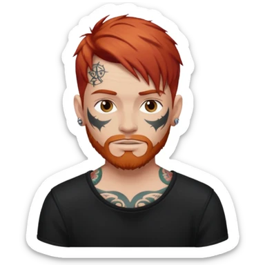 Chico blanco pelirrojo tatuado Nicky oscuro sticker