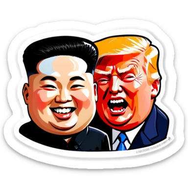 Donald trump and Kim Jong Un Loving sticker