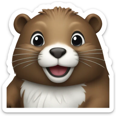 Beaver with white wings sticker