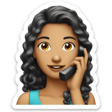 A beautiful girl on phone call sticker