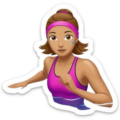 female athelete swimming sticker