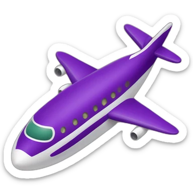 Aubergine sur un avion qui rentre dans une pêche sticker