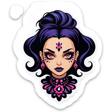 dark beauty with piercings sticker