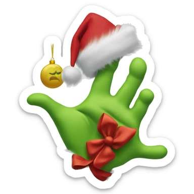 The grinch hand with a ornament  sticker