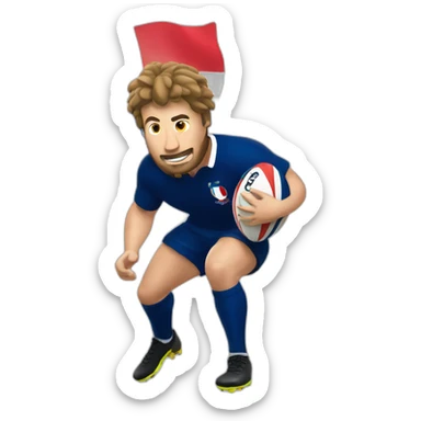 French Rugbyman playing rugby sticker