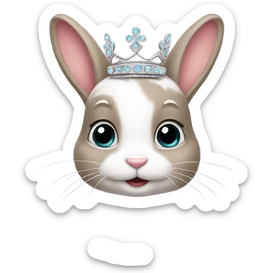 Bunny with a tiara  sticker