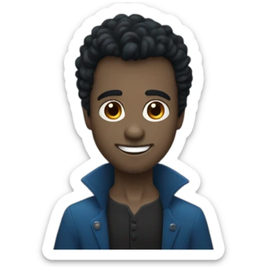 Un jeune homme noir, les cheveux bleus et qui a das dents de vampire. sticker