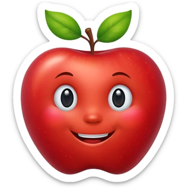 happy emoji smirking apple style sticker