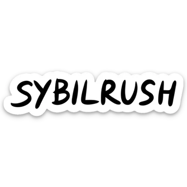 The text "SYBILRUSH" written clearly sticker