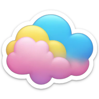 blue pink and yellow cloud sticker