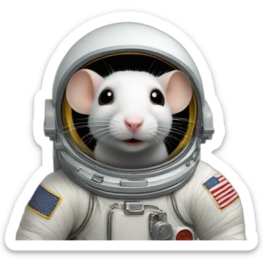 astronaut rat levitating sticker