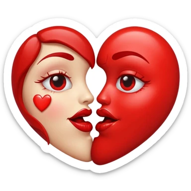 Love heart and a kiss sticker