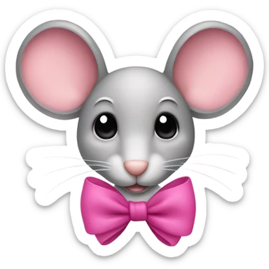 Mouse with a pink bow sticker